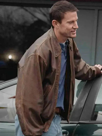 Roofman 2025 Channing Tatum Brown Leather Jacket