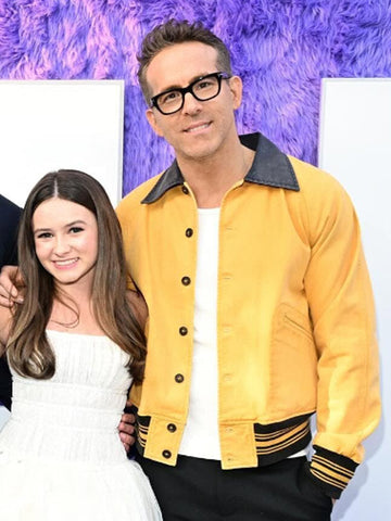 Ryan Reynolds IF 2024 Yellow Leather Jacket