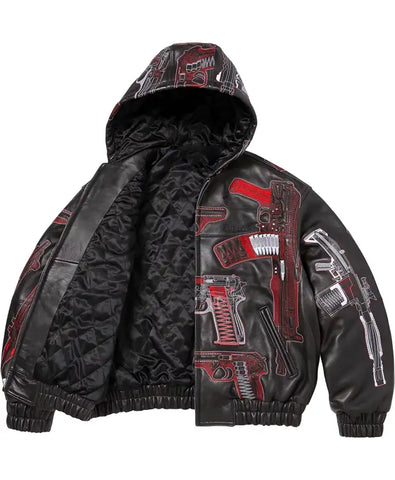 Supreme SS26 Guns Leather Jacket