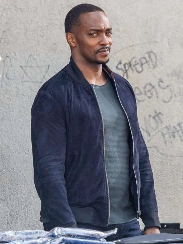 Sam Wilson Captain America Brave New World Blue Bomber Jacket