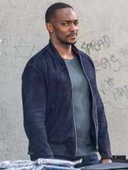 Sam Wilson Captain America Brave New World Blue Bomber Jacket