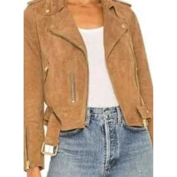 Samantha Di Francesco Superman And Lois S03 Suede Biker Jacket