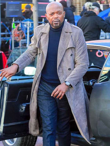 Samuel L. Jackson Shaft Grey Duster Coat