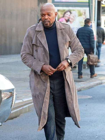 Samuel L. Jackson Shaft Grey Duster Coat