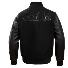 San Francisco 49ers Black Wool & Leather Varsity Jacket