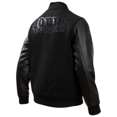 San Francisco 49ers Black Wool & Leather Varsity Jacket