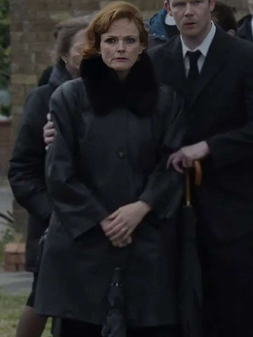 Maxine Peake Say Nothing Black Leather Coat
