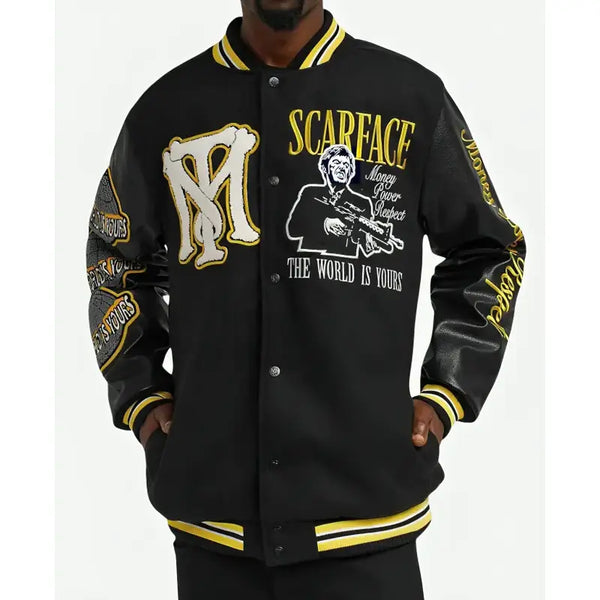 Scarface Black Letterman Jacket