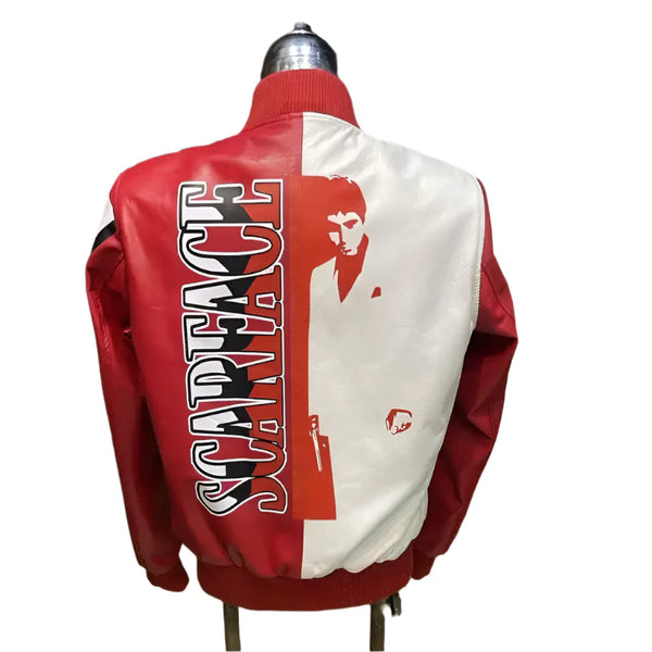 Scarface Red & White Leather Jacket