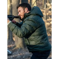 Scott Eastwood Alarum 2025 Green Puffer Jacket