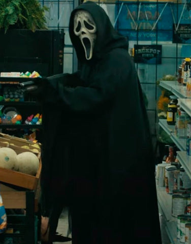 Scream 6 Ghost Black Hooded Costume