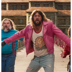 Jason Momoa Minecraft Movie Pink Leather Jacket