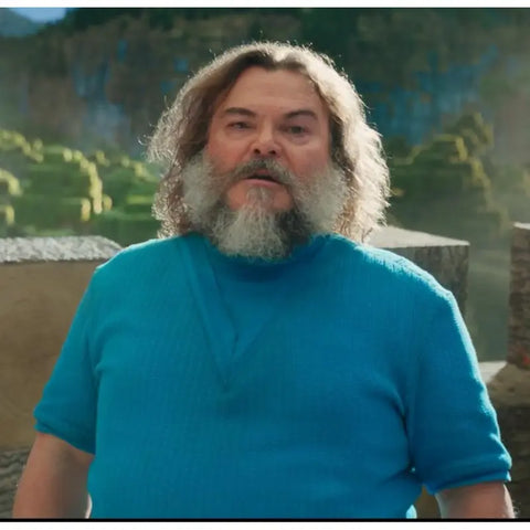 Jack Black Minecraft Movie Blue Sweater