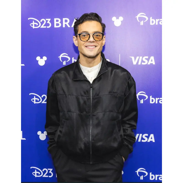 Rami Malek 2025 Movie The Amateur Black Satin Jacket