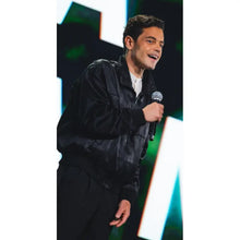 Rami Malek 2025 Movie The Amateur Black Satin Jacket