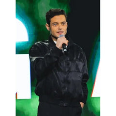 Rami Malek 2025 Movie The Amateur Black Satin Jacket