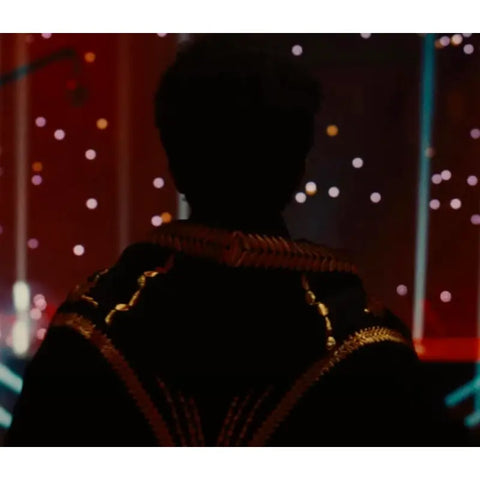 Hurry Up Tomorrow The Weeknd Golden Embroidered Hooded Coat