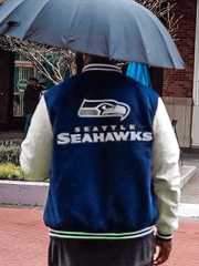 50th Season Seattle Seahawks Blue Varsity Jacket
