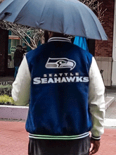50th Season Seattle Seahawks Blue Varsity Jacket