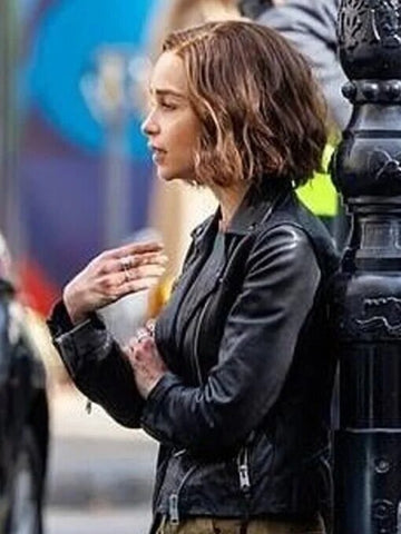 Emilia Clarke S01 Secret Invasion Leather Black Jacket