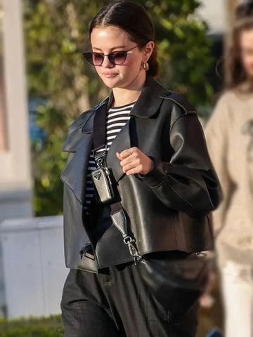 Black Friday Selena Gomez Black Leather Jacket