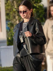 Black Friday Selena Gomez Black Leather Jacket