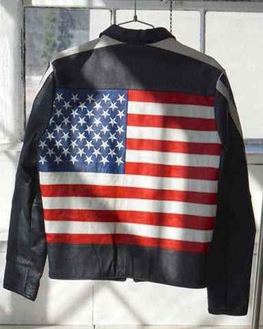Selena Gomez USA Flag Leather Jacket