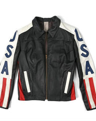 Selena Gomez USA Flag Leather Jacket
