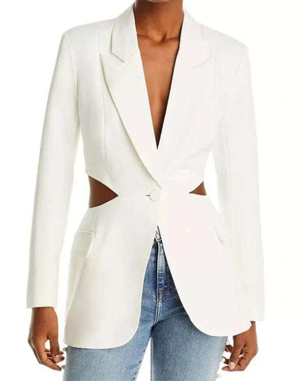 Selling The City Abigail White Cut Out Blazer