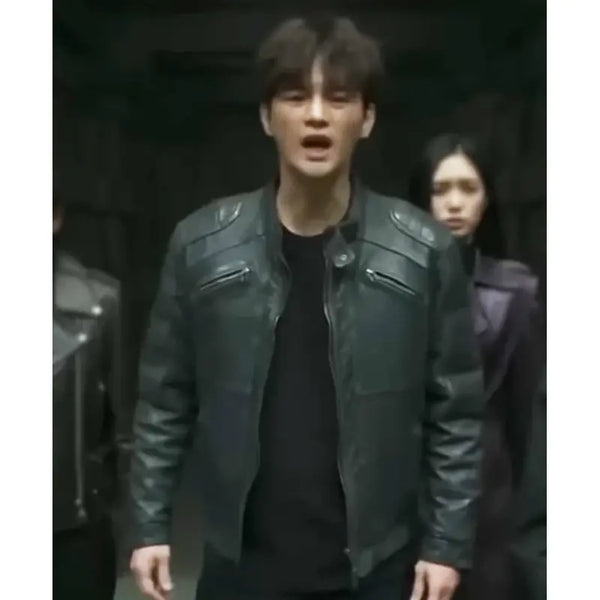 Seo In-Guk Twelve S01 Black Leather Jacket