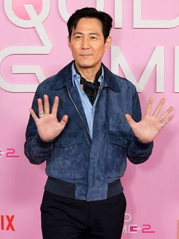 Seong Gi-hun Squid Game S02 Blue Suede Jacket