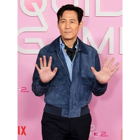 Seong Gi-hun Squid Game S02 Blue Suede Leather Jacket