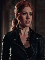 Clary Fray Shadowhunters S03 Black Leather Jacket