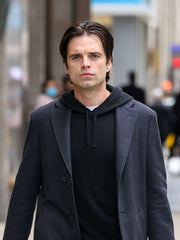 Sharper 2023 Sebastian Stan Gray Coat