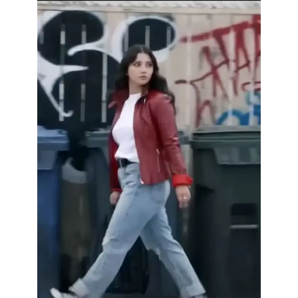 Amanda Arcuri Sheriff Country Red Leather Jacket