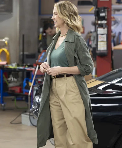 Shifting Gears Jenna Elfman Green Coat
