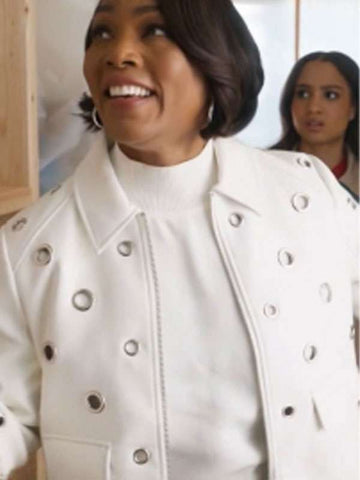 9-1-1 S08 Athena Grant White Leather Jacket