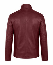 Burgundy Motorcycle Leather Jacket