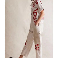 Sweet Magnolias S04 Caroline Lagerfelt Red Floral Jumpsuit