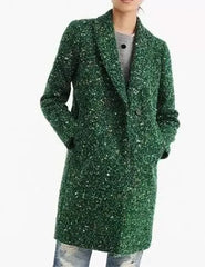 Elizabeth Asher Chicago Med S10 Green Speckled Coat