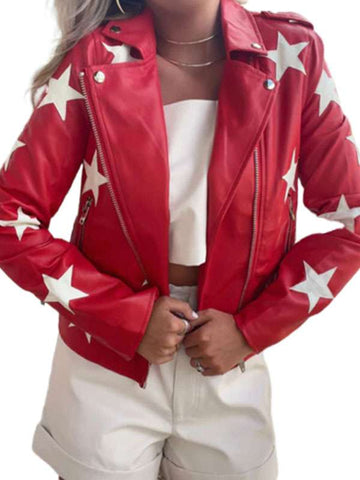 Polly Brindle Battle Camp S01 Red Leather Jacket