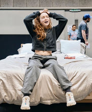 Sadie Sink Cropped Black Hoodie