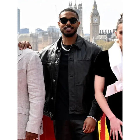 Sinners Michael B. Jordan Black Leather Jacket