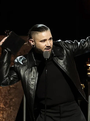 Skrillex Grammy Awards 2024 Black Leather Jacket