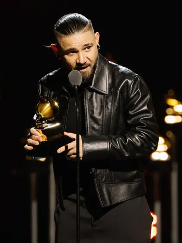 Skrillex Grammy Awards 2024 Black Leather Jacket