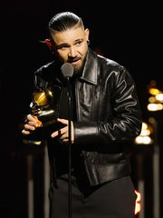Skrillex Grammy Awards 2024 Black Leather Jacket