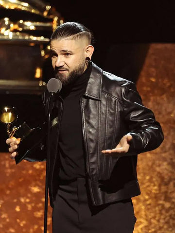 Skrillex Grammy Awards 2024 Black Leather Jacket