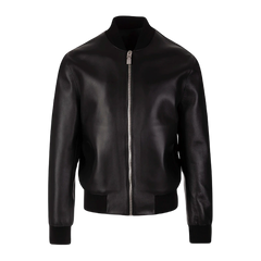 Plain Leather Bomber Jacket Women, Black