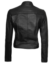 Women’s Cafe Racer Black Real Leather Jacket