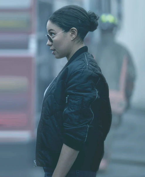 Smoke S01 Jurnee Smollett Quilted Bomber Jacket